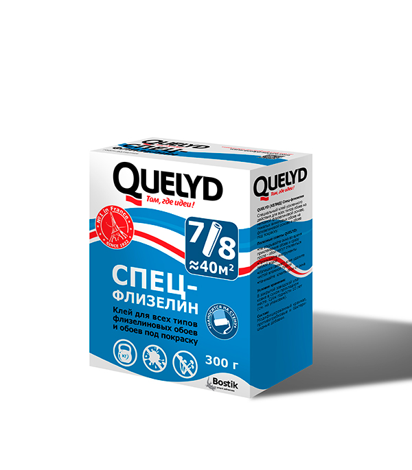 Клей для обоев Quelyd флизелиновый 300 гр СПЕЦ-ФЛИЗЕЛИН