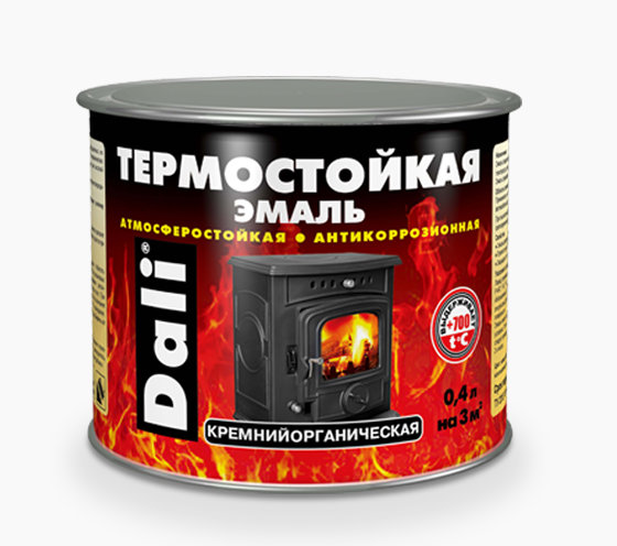 Эмаль термостойкая DALI серебро 0,4 кг
