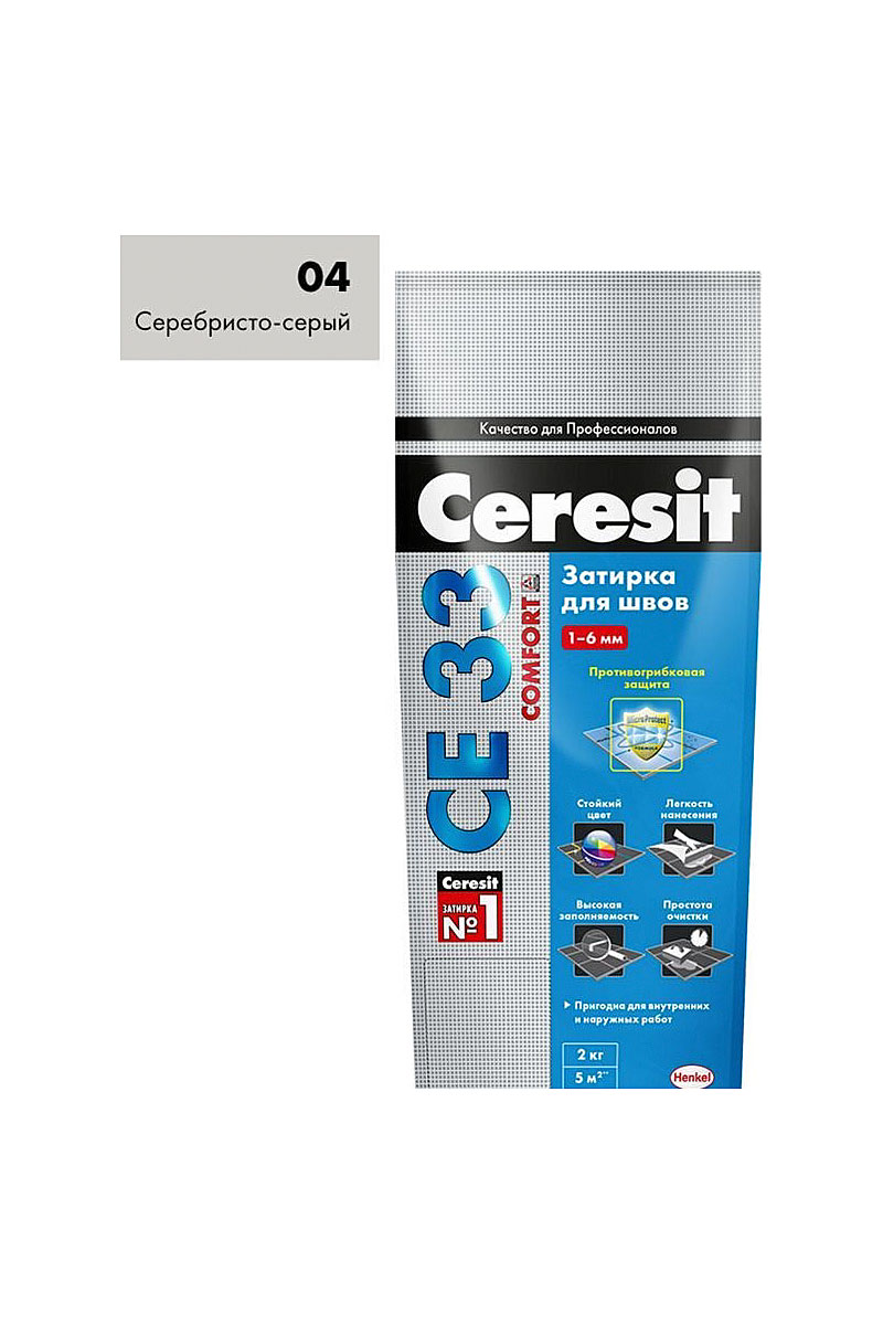 Затирка Церезит CE 33 серебристо-серый 2 кг — изображение 2