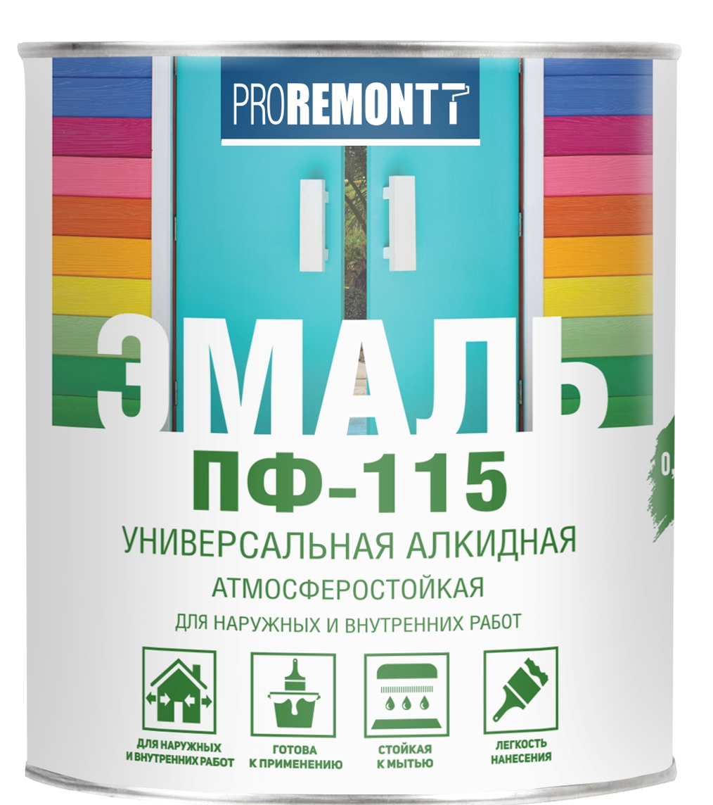Эмаль ПФ-115 Proremont белый глянец 0,9 кг