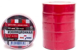 ИзолентаПВХ 15х10 красная Klebebander арт.TIK554T