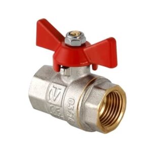 Кран шаровый BASE рукоятка бабочка 1/2" вн/вн