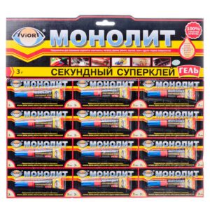 Суперклей -ГЕЛЬ секундный AVIORA-МОНОЛИТ 3 г