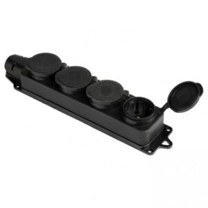 Розетка четырехместная с заглушками 2P+PE 16A 250B IP44 TDM