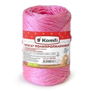 Шпагат полипропиленовый , цилиндр 1,6 ммх100 м красный 1000 текс KOMFI